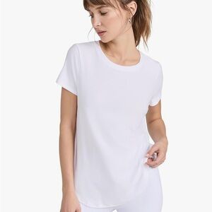 {BEYOND YOGA} on the downlow tee white S